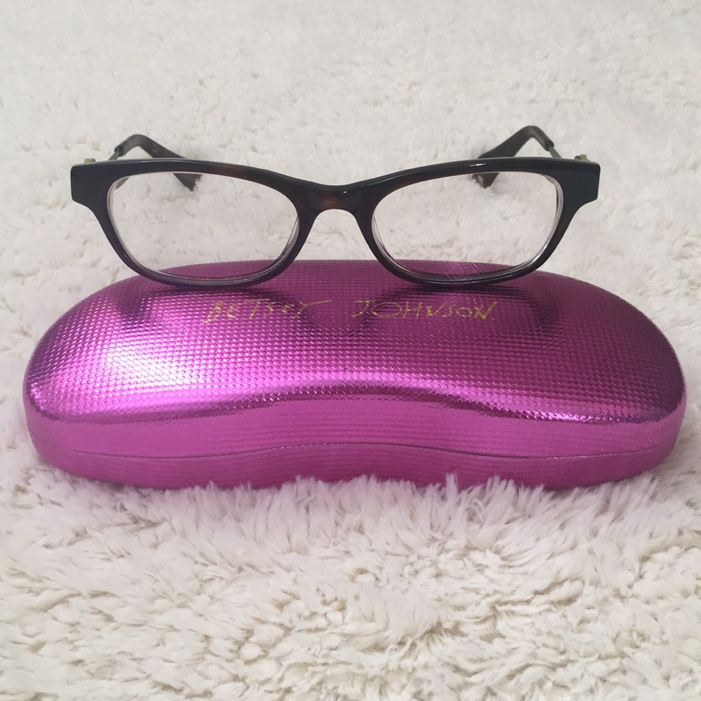 Betsey Johnson glasses with case and cloth